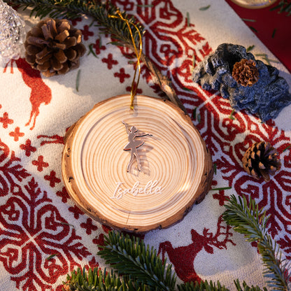 Personalized Ballerina Mirrored Acrylic Ornament - Christmas Gift for Dancer or Baby Girl