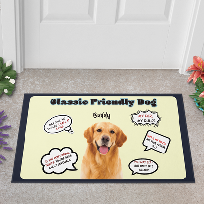 Classic Friendly Dog - Upload Image, Gift For Dog Lovers - Personalized Decorative Mat
