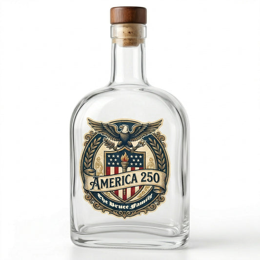 1776 America Patriotic Independence Day Whiskey Bottle