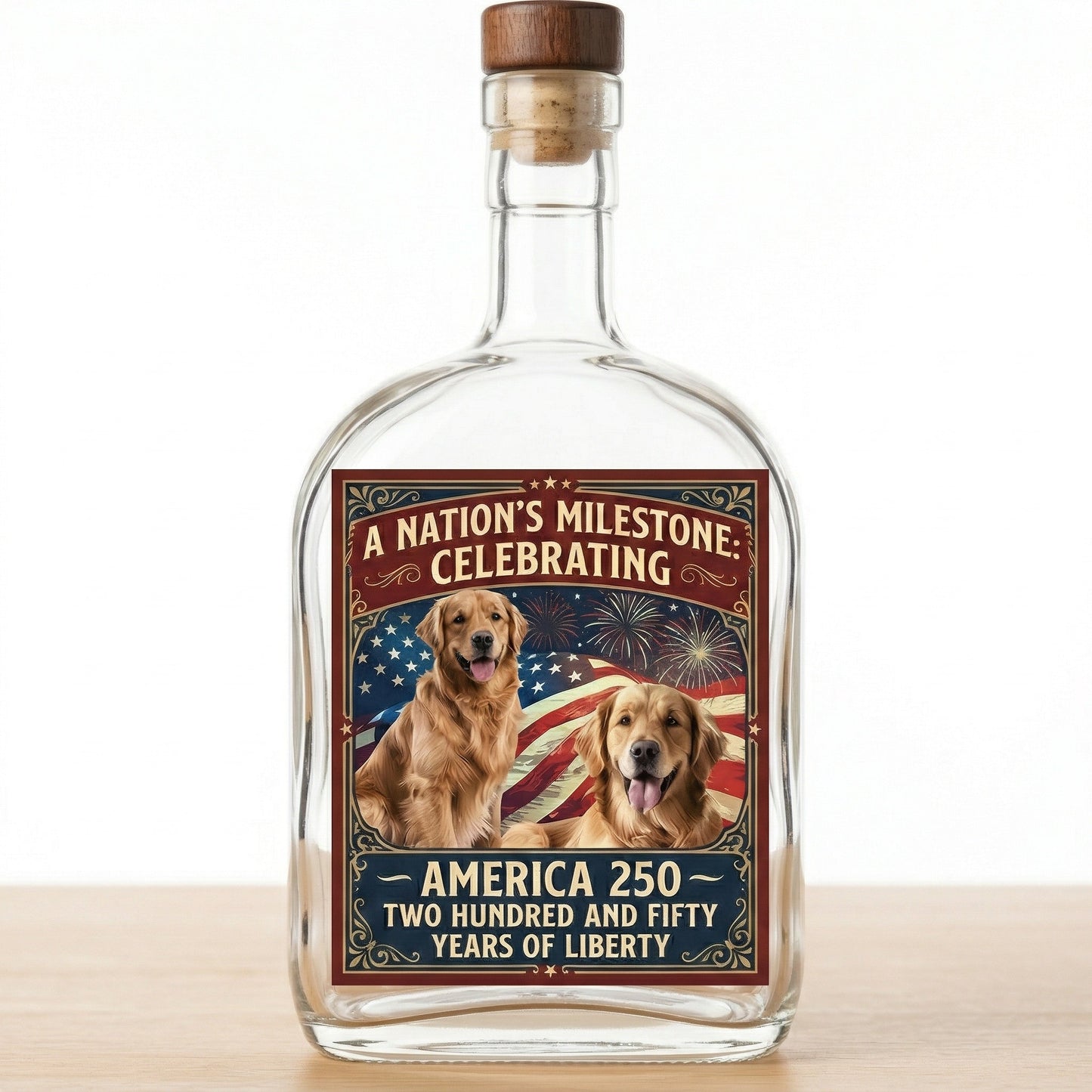 Custom Photo Even My Dogs Cats Are Waiting For America’s 250th Whiskey Bottle