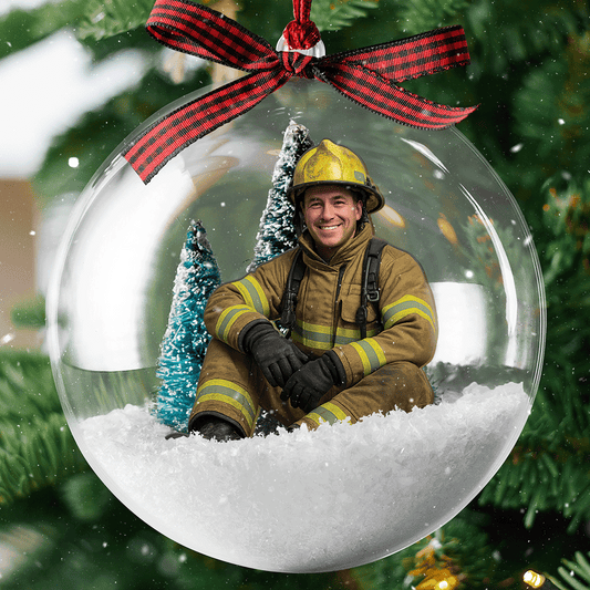 Firefighter Personalized Christmas Bauble Ornament