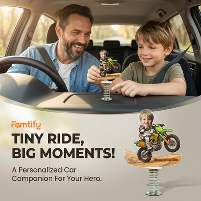 Personalized Drive Safe Car Standee for Dad – “Stronger Together” Custom Photo Gift