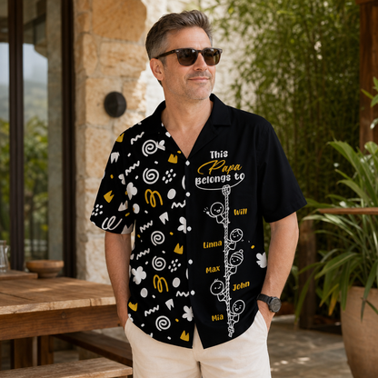Personalized Hawaiian Shirt – “This Papa Belongs To” Custom Family Gift