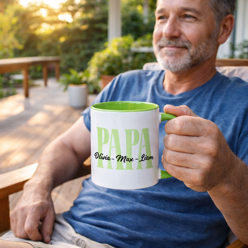 Personalized Papa Accent Mug – Custom Name Coffee Mug for Papa