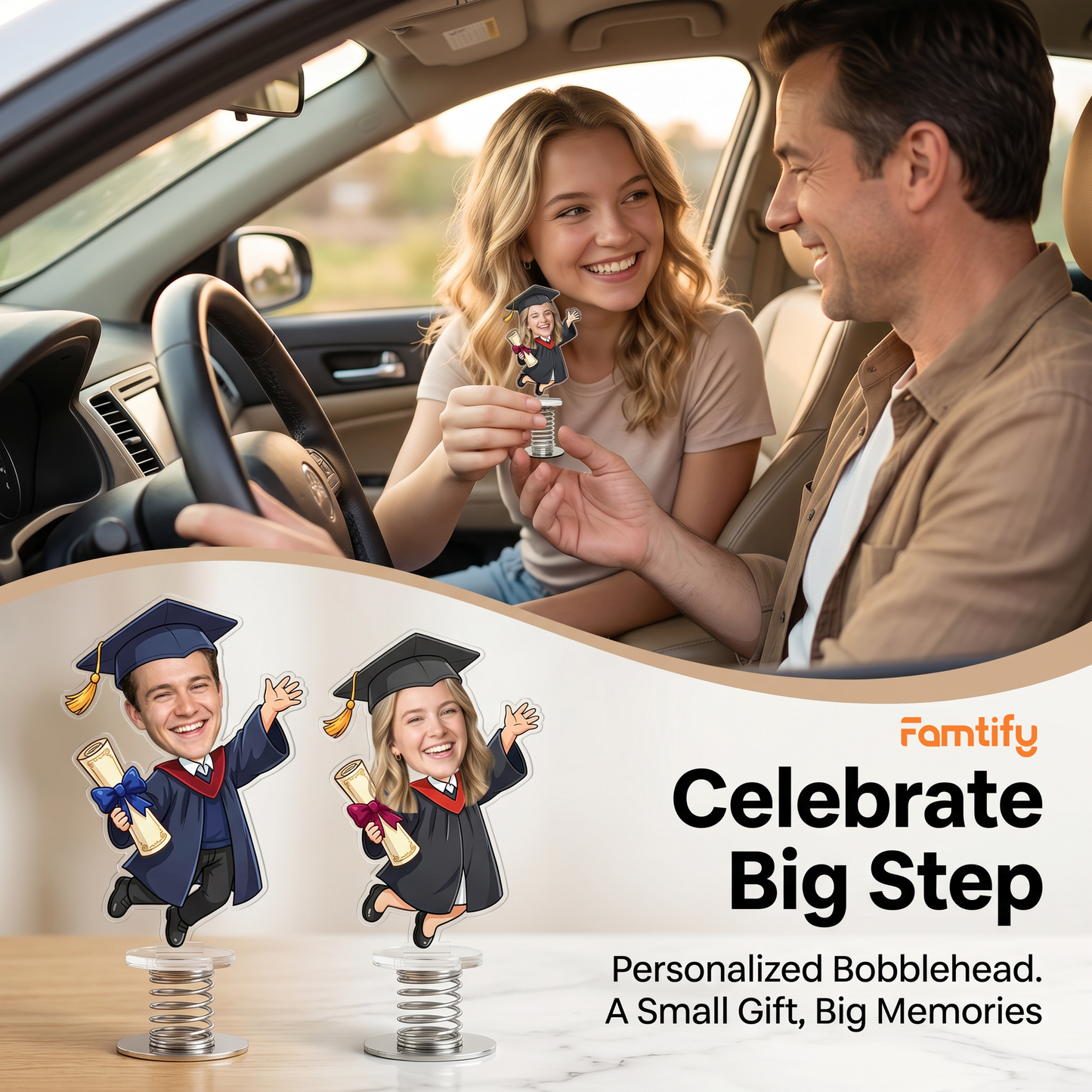 Personalized Graduation Drive Safe Car Standee – Custom Photo Acrylic Gift