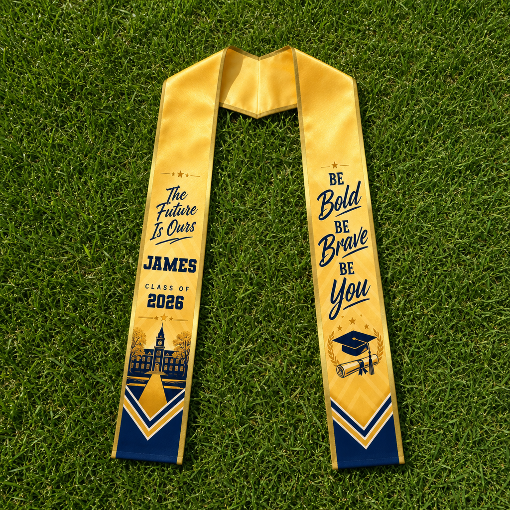 Personalized Be Bold Be Brave Be You Graduation Stole – Custom Photo and Name