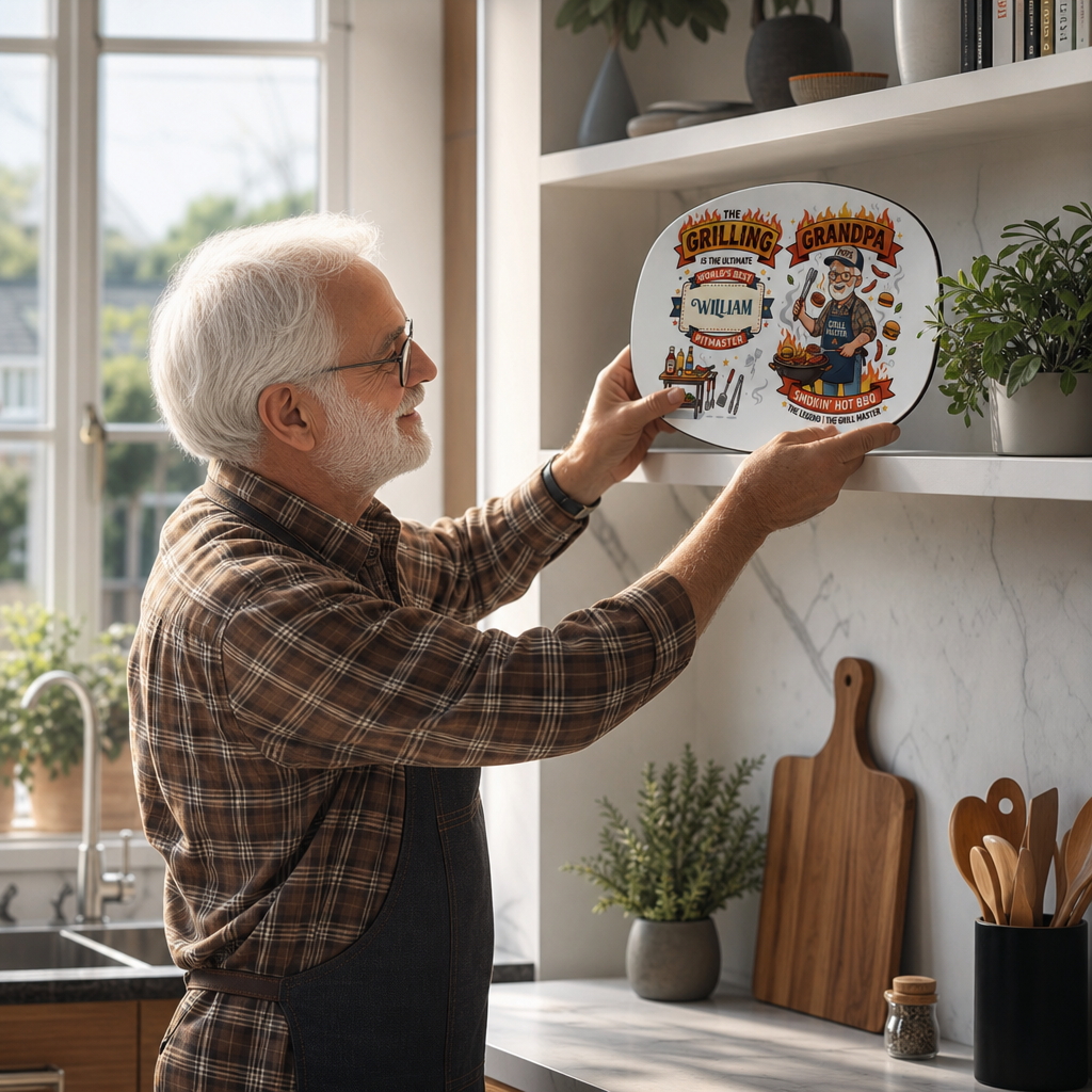 Personalized The Grilling Is The Ultimate World’s Best Grandpa Decorative Plate – Custom Name BBQ Keepsake