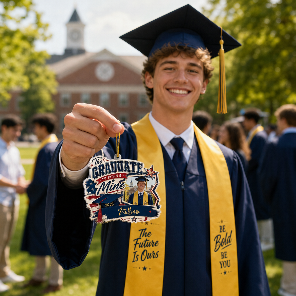 Personalized The Graduate The Future Is Mine Acrylic Ornament – Graduation Keepsake