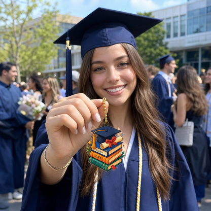 Personalized Graduation Cap and Book Name and Year Acrylic Ornament