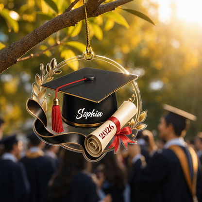 Personalized Graduation Cap Name Acrylic Ornament