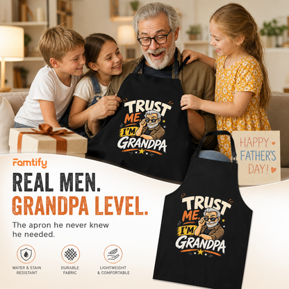 Trust Me I'm Grandpa Apron – Funny Cooking & BBQ Apron Gift for Grandpa