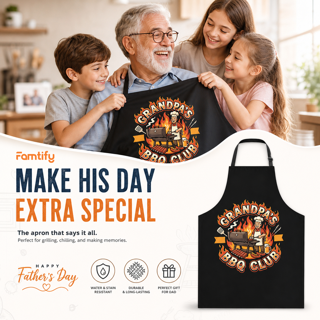 Grandpa's Grill Club Apron – Funny BBQ Grilling Apron Gift for Grandpa
