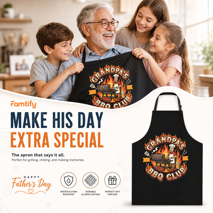 Grandpa's Grill Club Apron – Funny BBQ Grilling Apron Gift for Grandpa
