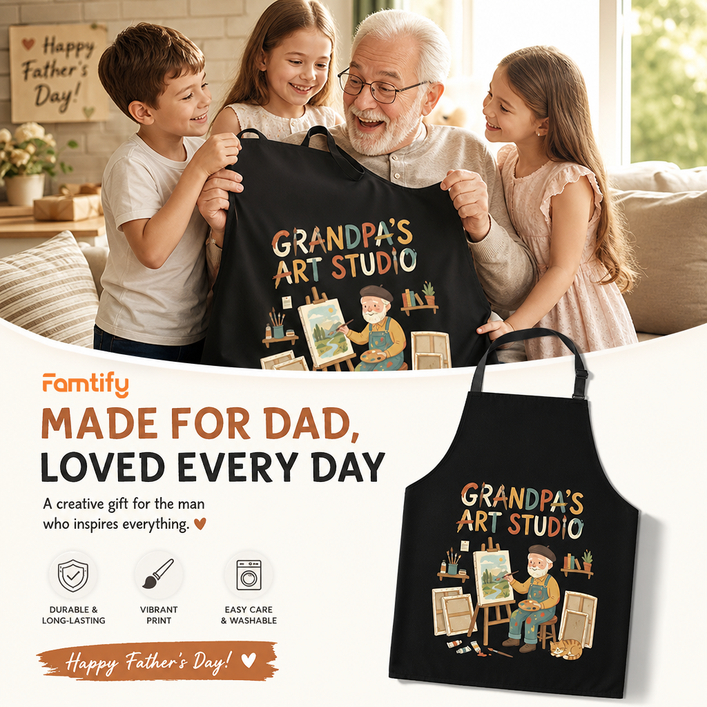 Grandpa's Art Studio Apron – Creative Artist Apron Gift for Grandpa