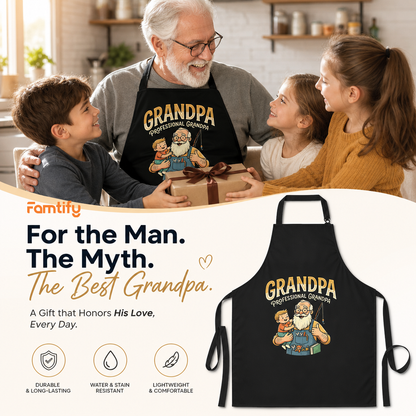 Professional Grandpa Apron – Funny Grandpa BBQ & Cooking Apron Gift