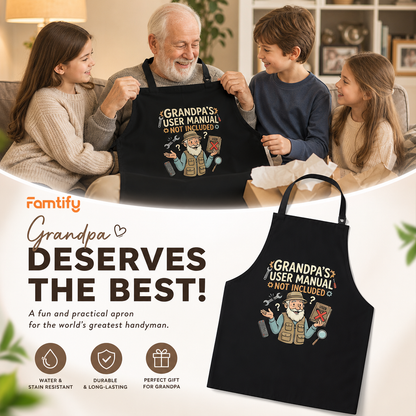 Grandpa's User Manual Not Included Apron – Funny Grandpa BBQ & Cooking Apron Gift