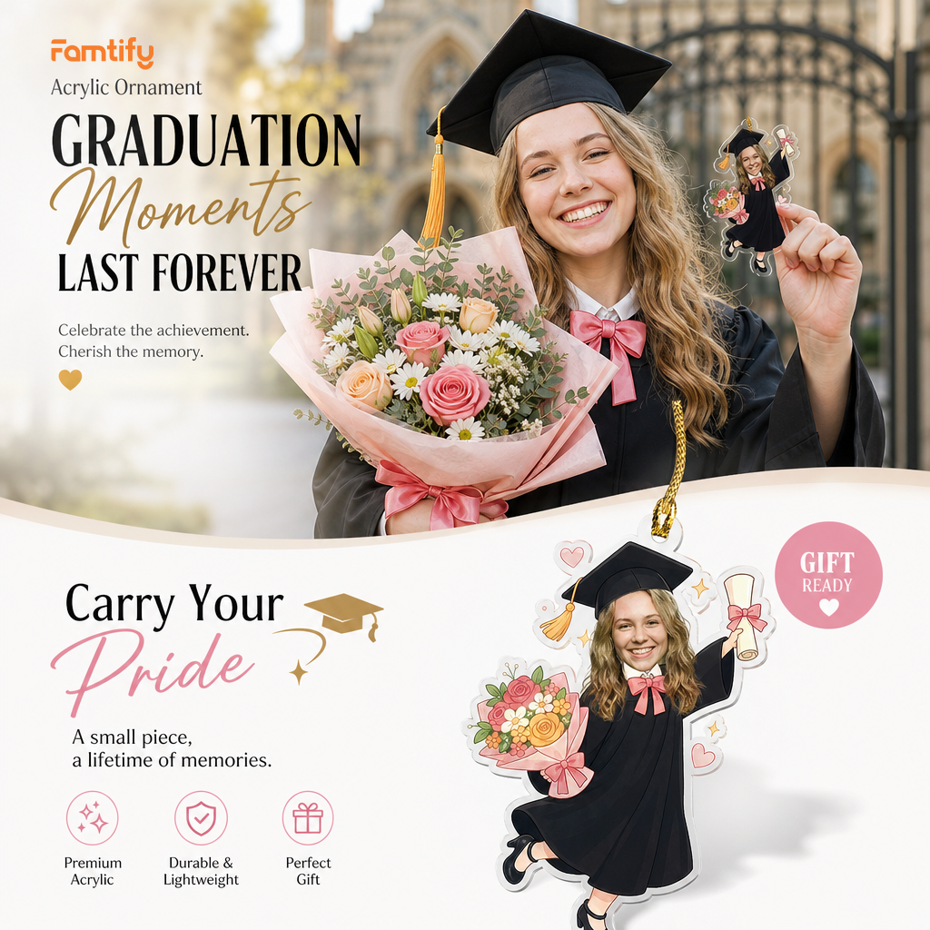 Personalized Graduation Photo Acrylic Ornament