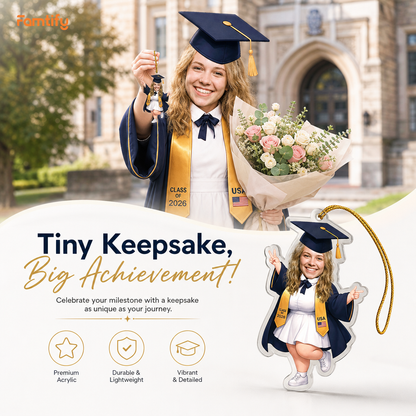Personalized Graduation Year and Photo Acrylic Ornament