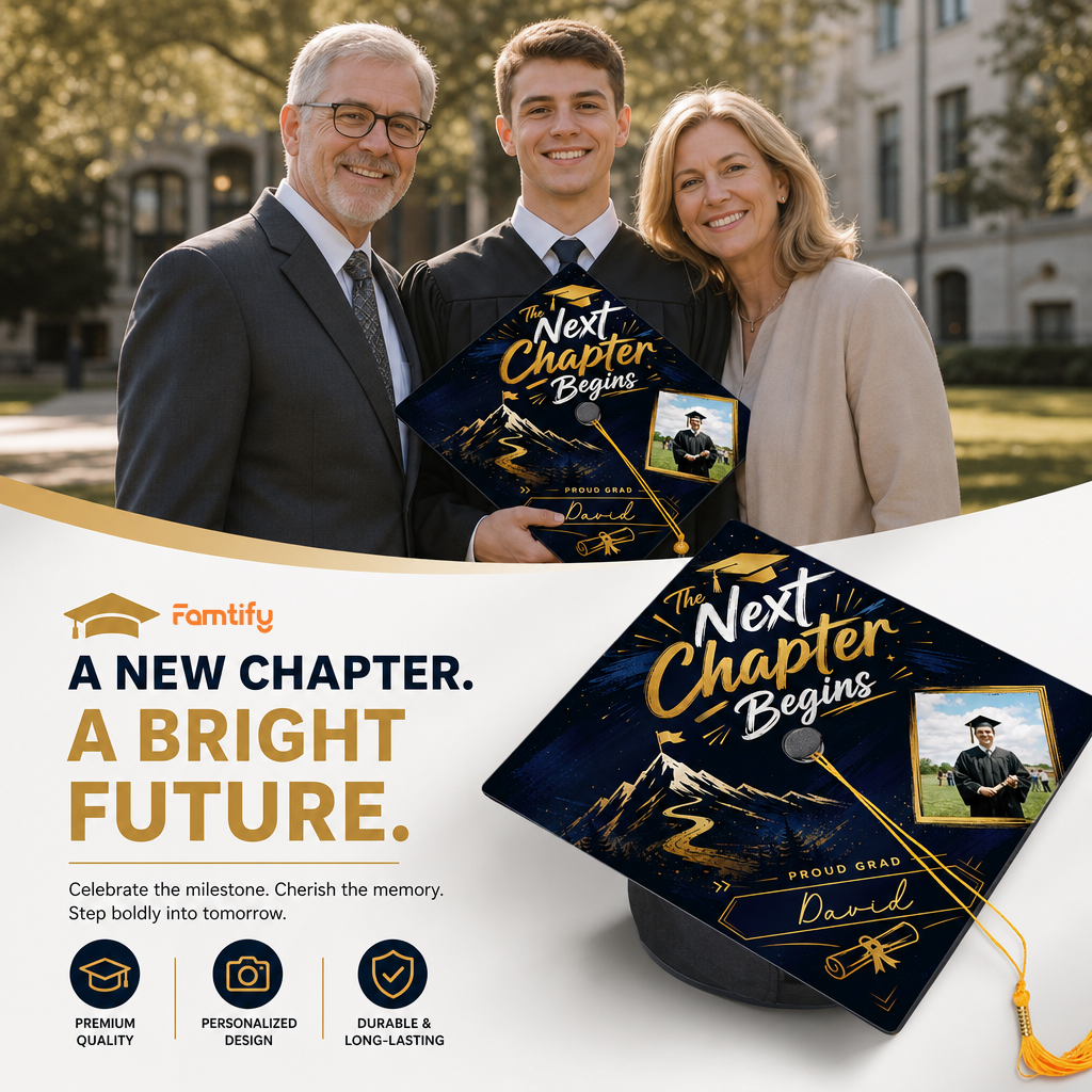 Personalized Next Chapter Begins Graduation Cap Topper