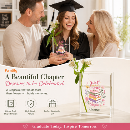 Personalized Just One More Chapter Acrylic Book Vase with Custom Name