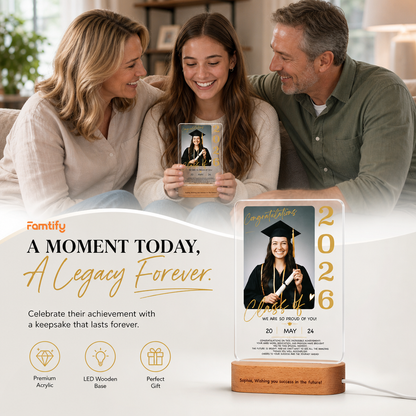 Personalized We Are So Proud Of You Photo Night Light – Graduation Gift