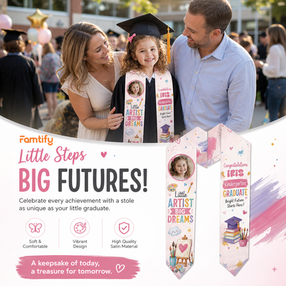 Personalized Little Artist Big Dreams Kid Graduation Stole – Custom Name