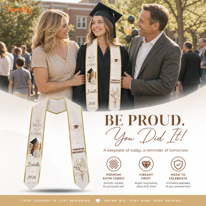 Personalized The Best Is Yet to Come Graduation Stole – Custom Photo and Name