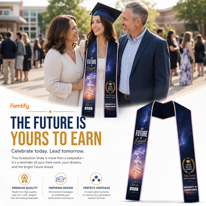 Personalized Today's Graduate Tomorrow's Leader Graduation Stole – Custom Photo and Name