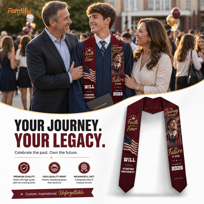 Personalized Faith Over Fear Graduation Stole – Custom Name