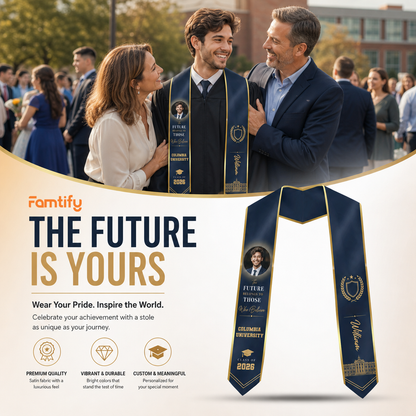 Personalized The Future Belongs to Those Who Believe Graduation Stole – Custom Photo and Name