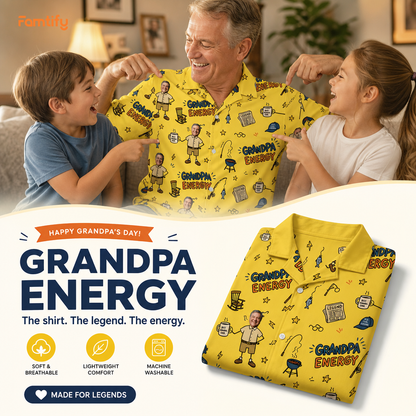 Grandpa Energy Hawaiian Shirt | Personalized Father's Day Gift for Grandpa