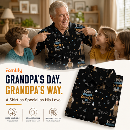 Papa By Chance Grandpa By Blessing Hawaiian Shirt | Personalized Gift for Grandpa