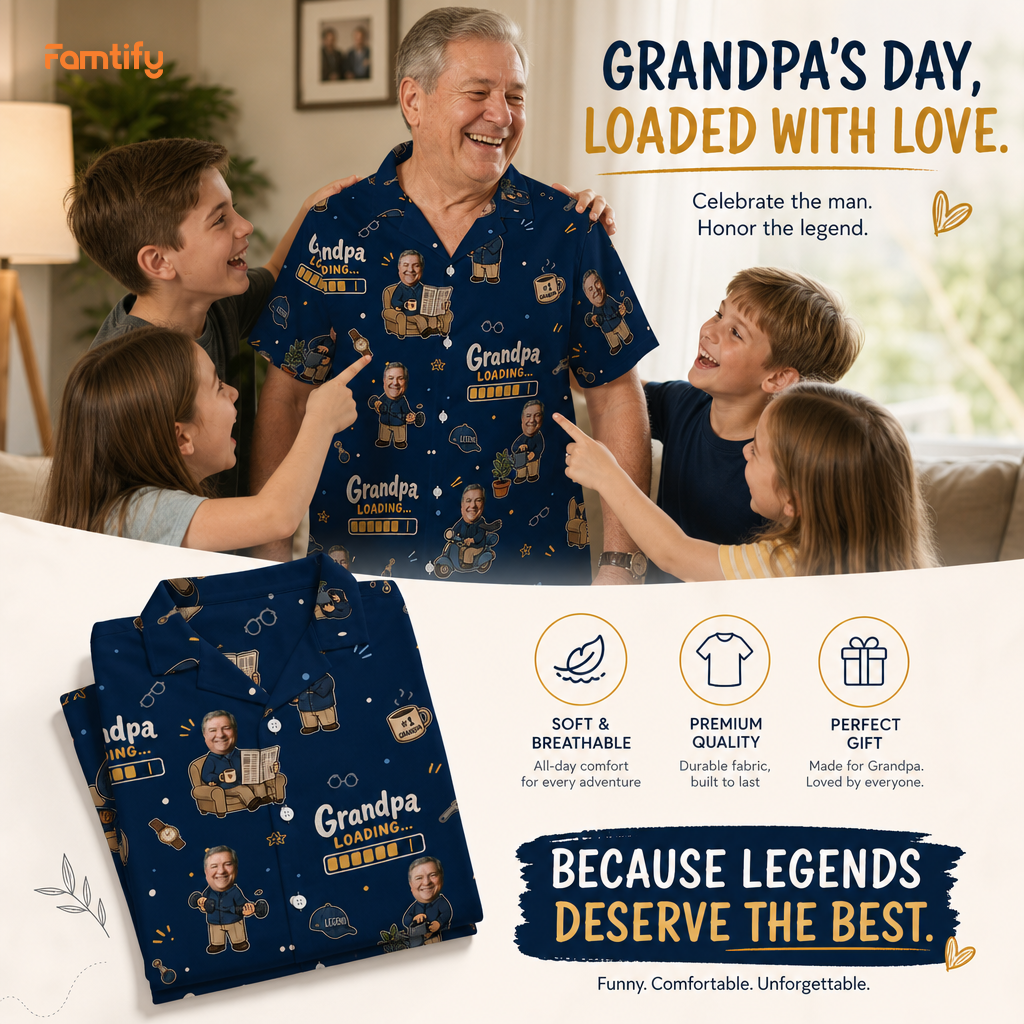 Grandpa Loading Hawaiian Shirt – Personalized Tropical Gift for Grandpa