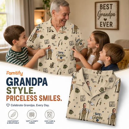 Being Grandpa Priceless Hawaiian Shirt – Personalized Tropical Gift for Grandpa