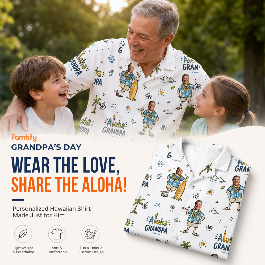 Aloha Grandpa Hawaiian Shirt – Personalized Tropical Gift for Grandpa
