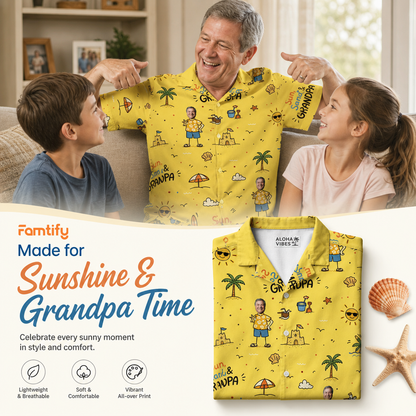 Sun Sand and Grandpa Hawaiian Shirt – Personalized Tropical Gift for Grandpa