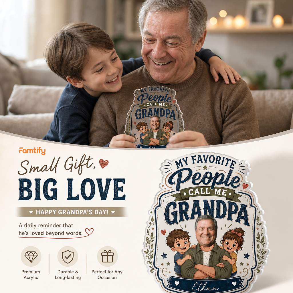 Personalized My Favorite People Call Me Grandpa Acrylic Plaque - Custom Photo Gift