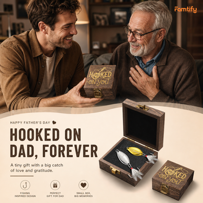 Personalized Engraved Fishing Lure for Dad – “Hooked On You” Custom Name Gift