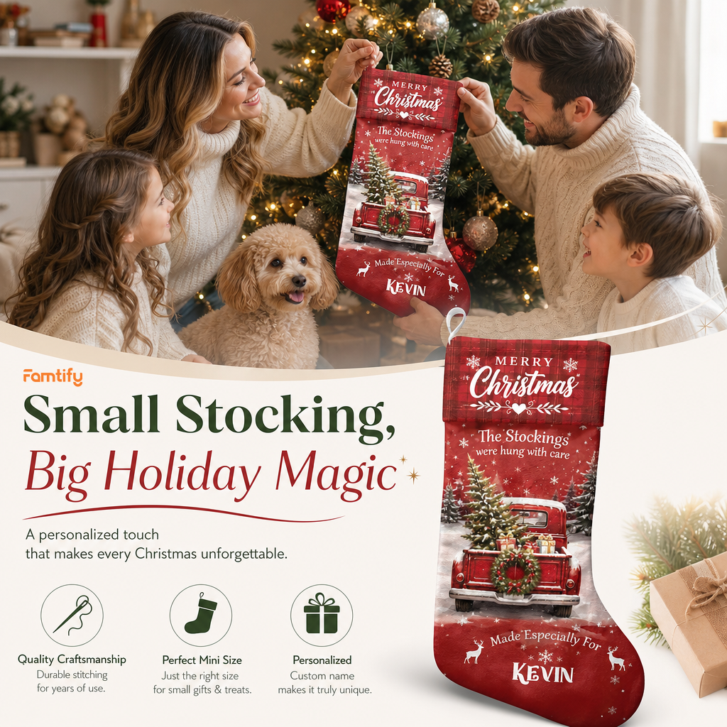 Personalized The Stockings Were Hung with Care Christmas Stocking with Custom Name