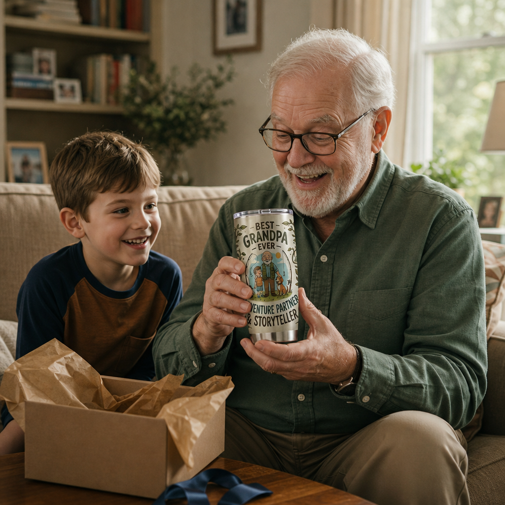 Best Grandpa Ever Adventure Partner 20oz Tumbler – Stainless Steel Travel Mug Gift for Grandpa