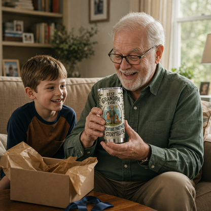 Best Grandpa Ever Adventure Partner 20oz Tumbler – Stainless Steel Travel Mug Gift for Grandpa
