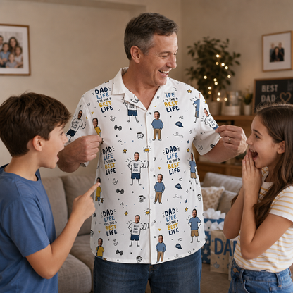 Dad Life Is The Best Life Hawaiian Shirt | Personalized Father's Day Gift for Dad