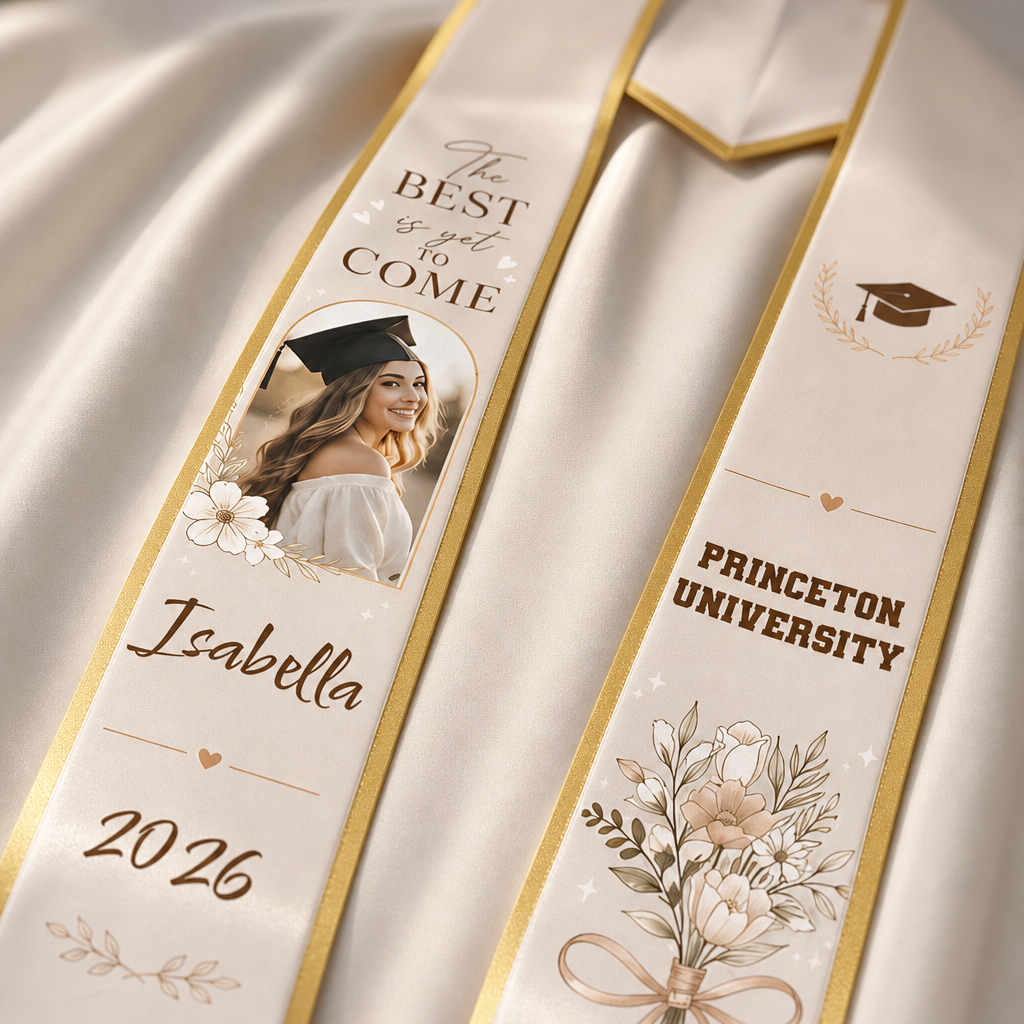 Personalized The Best Is Yet to Come Graduation Stole – Custom Photo and Name