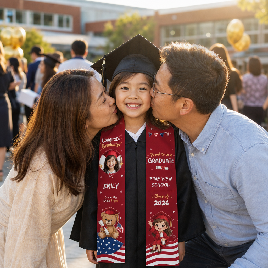 Personalized Dream Big Shine Bright Kid Graduation Stole – Custom Name