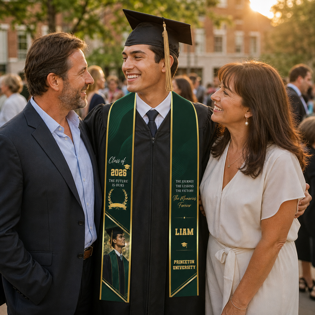 Personalized The Future Is Ours The Journey The Lessons The Victory The Memories Forever Graduation Stole – Custom Photo and Name