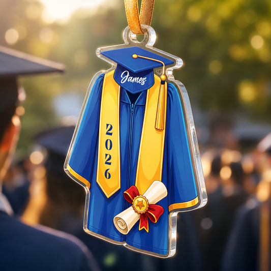 Personalized Graduation Gown Name and Year Acrylic Ornament