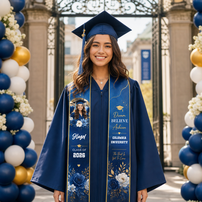 Personalized Dream Believe Achieve Graduation Stole – Custom Name