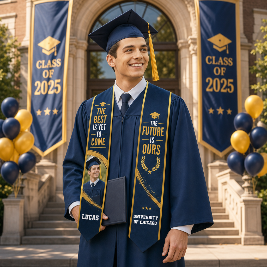 Personalized The Best Is Yet to Come The Future Is Ours Graduation Stole – Custom Photo and Name