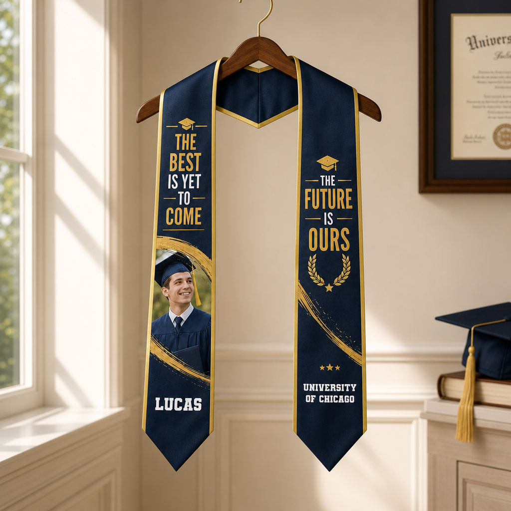 Personalized The Best Is Yet to Come The Future Is Ours Graduation Stole – Custom Photo and Name