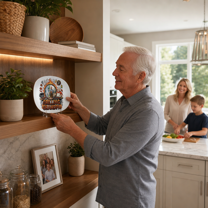 Personalized Grilling Grandpa Decorative Plate – Custom Name BBQ Keepsake for Grandpa